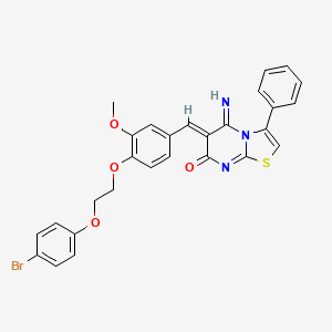 (6Z)-6-{4-[2-(4-bromophenoxy)ethoxy]-3-methoxybenzylidene}-5-imino-3-phenyl-5,6-dihydro-7H-[1,3]thiazolo[3,2-a]pyrimidin-7-one