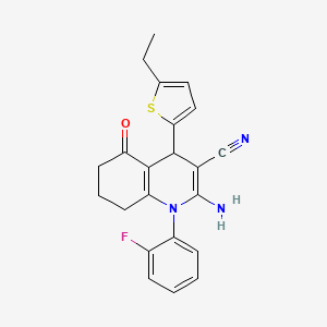 2-Amino-4-(5-ethyl-2-thienyl)-1-(2-fluorophenyl)-5-oxo-1,4,5,6,7,8-hexahydro-3-quinolinecarbonitrile