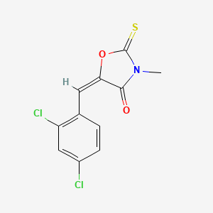 (5E)-5-[(2,4-dichlorophenyl)methylidene]-3-methyl-2-sulfanylidene-1,3-oxazolidin-4-one