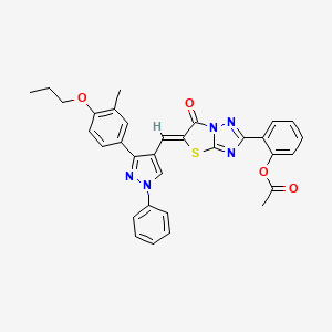 2-((5Z)-5-{[3-(3-methyl-4-propoxyphenyl)-1-phenyl-1H-pyrazol-4-yl]methylene}-6-oxo-5,6-dihydro[1,3]thiazolo[3,2-b][1,2,4]triazol-2-yl)phenyl acetate