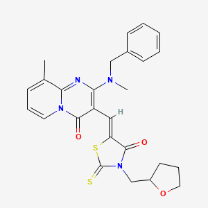 2-[Benzyl(methyl)amino]-9-methyl-3-{(Z)-[4-oxo-3-(tetrahydro-2-furanylmethyl)-2-thioxo-1,3-thiazolidin-5-ylidene]methyl}-4H-pyrido[1,2-A]pyrimidin-4-one