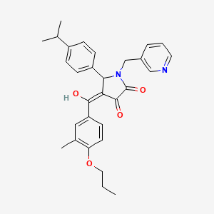 molecular formula C30H32N2O4 B11629435 3-hydroxy-4-(3-methyl-4-propoxybenzoyl)-5-[4-(propan-2-yl)phenyl]-1-[(pyridin-3-yl)methyl]-2,5-dihydro-1H-pyrrol-2-one 