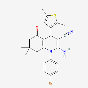 2-Amino-1-(4-bromophenyl)-4-(2,5-dimethylthiophen-3-yl)-7,7-dimethyl-5-oxo-1,4,5,6,7,8-hexahydroquinoline-3-carbonitrile