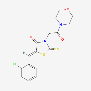 molecular formula C16H15ClN2O3S2 B11629490 (5Z)-5-(2-chlorobenzylidene)-3-[2-(morpholin-4-yl)-2-oxoethyl]-2-thioxo-1,3-thiazolidin-4-one 