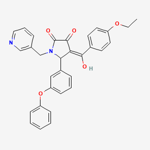 (4E)-4-[(4-ethoxyphenyl)(hydroxy)methylidene]-5-(3-phenoxyphenyl)-1-(pyridin-3-ylmethyl)pyrrolidine-2,3-dione