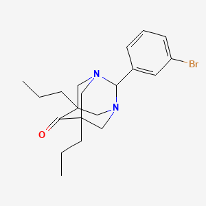 2-(3-Bromophenyl)-5,7-dipropyl-1,3-diazatricyclo[3.3.1.1~3,7~]decan-6-one