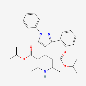 molecular formula C30H33N3O4 B11629508 Diisopropyl 4-(1,3-diphenyl-1H-pyrazol-4-YL)-2,6-dimethyl-1,4-dihydro-3,5-pyridinedicarboxylate 