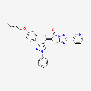 (5Z)-5-{[3-(4-butoxyphenyl)-1-phenyl-1H-pyrazol-4-yl]methylidene}-2-(pyridin-3-yl)[1,3]thiazolo[3,2-b][1,2,4]triazol-6(5H)-one