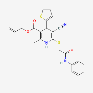 Prop-2-en-1-yl 5-cyano-2-methyl-6-({2-[(3-methylphenyl)amino]-2-oxoethyl}sulfanyl)-4-(thiophen-2-yl)-1,4-dihydropyridine-3-carboxylate