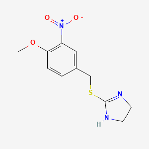 molecular formula C11H13N3O3S B11629527 2-[(4-methoxy-3-nitrobenzyl)sulfanyl]-4,5-dihydro-1H-imidazole 