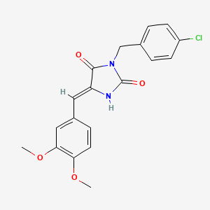 (5Z)-3-(4-chlorobenzyl)-5-(3,4-dimethoxybenzylidene)imidazolidine-2,4-dione