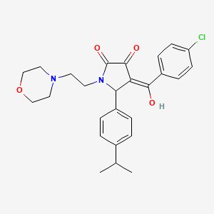 molecular formula C26H29ClN2O4 B11629557 4-[(4-chlorophenyl)carbonyl]-3-hydroxy-1-[2-(morpholin-4-yl)ethyl]-5-[4-(propan-2-yl)phenyl]-1,5-dihydro-2H-pyrrol-2-one 