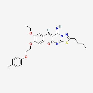 (6Z)-2-butyl-6-{3-ethoxy-4-[2-(4-methylphenoxy)ethoxy]benzylidene}-5-imino-5,6-dihydro-7H-[1,3,4]thiadiazolo[3,2-a]pyrimidin-7-one