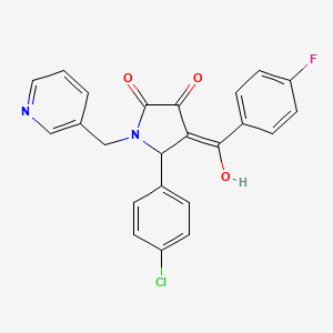 molecular formula C23H16ClFN2O3 B11629565 5-(4-chlorophenyl)-4-(4-fluorobenzoyl)-3-hydroxy-1-[(pyridin-3-yl)methyl]-2,5-dihydro-1H-pyrrol-2-one 