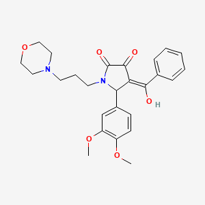 molecular formula C26H30N2O6 B11629572 5-(3,4-dimethoxyphenyl)-3-hydroxy-1-[3-(morpholin-4-yl)propyl]-4-(phenylcarbonyl)-1,5-dihydro-2H-pyrrol-2-one 