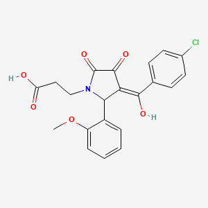 3-[(3E)-3-[(4-chlorophenyl)(hydroxy)methylidene]-2-(2-methoxyphenyl)-4,5-dioxopyrrolidin-1-yl]propanoic acid