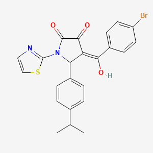 (4E)-4-[(4-bromophenyl)(hydroxy)methylidene]-5-[4-(propan-2-yl)phenyl]-1-(1,3-thiazol-2-yl)pyrrolidine-2,3-dione