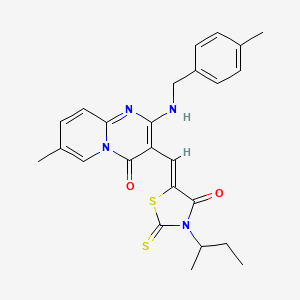 3-{(Z)-[3-(butan-2-yl)-4-oxo-2-thioxo-1,3-thiazolidin-5-ylidene]methyl}-7-methyl-2-[(4-methylbenzyl)amino]-4H-pyrido[1,2-a]pyrimidin-4-one