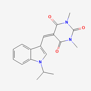 molecular formula C18H19N3O3 B11629608 5-[(1-isopropyl-1H-indol-3-yl)methylene]-1,3-dimethylpyrimidine-2,4,6(1H,3H,5H)-trione 