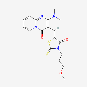 molecular formula C18H20N4O3S2 B11629656 2-(dimethylamino)-3-{(Z)-[3-(3-methoxypropyl)-4-oxo-2-thioxo-1,3-thiazolidin-5-ylidene]methyl}-4H-pyrido[1,2-a]pyrimidin-4-one 