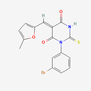 (5Z)-1-(3-bromophenyl)-5-[(5-methylfuran-2-yl)methylidene]-2-sulfanylidene-1,3-diazinane-4,6-dione