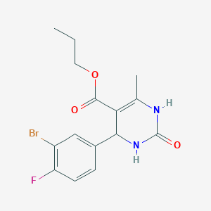 Propyl 4-(3-bromo-4-fluorophenyl)-6-methyl-2-oxo-1,2,3,4-tetrahydropyrimidine-5-carboxylate