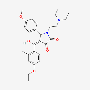 molecular formula C27H34N2O5 B11629673 1-[2-(diethylamino)ethyl]-4-[(4-ethoxy-2-methylphenyl)carbonyl]-3-hydroxy-5-(4-methoxyphenyl)-1,5-dihydro-2H-pyrrol-2-one 