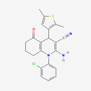 molecular formula C22H20ClN3OS B11629677 2-Amino-1-(2-chlorophenyl)-4-(2,5-dimethylthiophen-3-yl)-5-oxo-1,4,5,6,7,8-hexahydroquinoline-3-carbonitrile CAS No. 441783-43-3