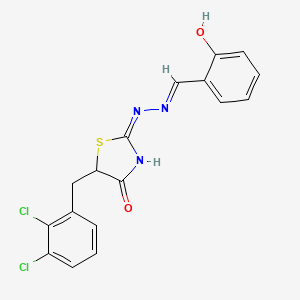 (2E)-5-(2,3-dichlorobenzyl)-2-[(2E)-(2-hydroxybenzylidene)hydrazinylidene]-1,3-thiazolidin-4-one