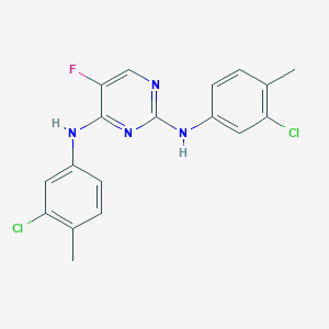 molecular formula C18H15Cl2FN4 B11629700 N,N'-bis(3-chloro-4-methylphenyl)-5-fluoropyrimidine-2,4-diamine 