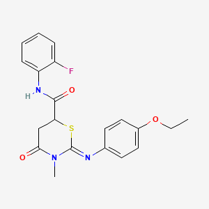 molecular formula C20H20FN3O3S B11629704 (2Z)-2-[(4-ethoxyphenyl)imino]-N-(2-fluorophenyl)-3-methyl-4-oxo-1,3-thiazinane-6-carboxamide 