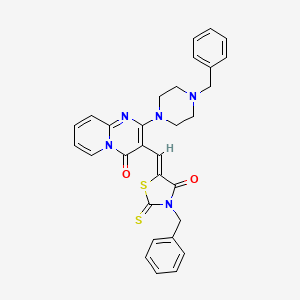 molecular formula C30H27N5O2S2 B11629713 3-[(Z)-(3-benzyl-4-oxo-2-thioxo-1,3-thiazolidin-5-ylidene)methyl]-2-(4-benzyl-1-piperazinyl)-4H-pyrido[1,2-a]pyrimidin-4-one CAS No. 442867-65-4