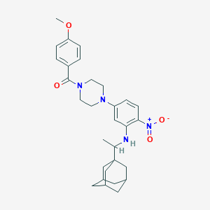 molecular formula C30H38N4O4 B11629716 N-[1-(Adamantan-1-YL)ethyl]-5-[4-(4-methoxybenzoyl)piperazin-1-YL]-2-nitroaniline 