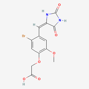 molecular formula C13H11BrN2O6 B11629738 {5-bromo-4-[(E)-(2,5-dioxoimidazolidin-4-ylidene)methyl]-2-methoxyphenoxy}acetic acid 