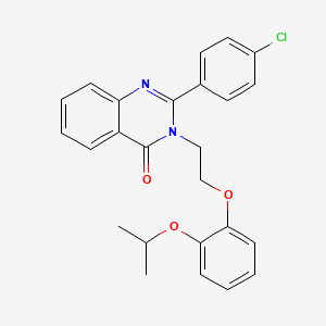 molecular formula C25H23ClN2O3 B11629764 2-(4-chlorophenyl)-3-{2-[2-(propan-2-yloxy)phenoxy]ethyl}quinazolin-4(3H)-one 