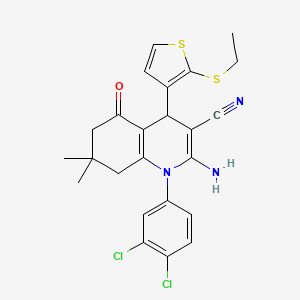 2-Amino-1-(3,4-dichlorophenyl)-4-[2-(ethylsulfanyl)-3-thienyl]-7,7-dimethyl-5-oxo-1,4,5,6,7,8-hexahydro-3-quinolinecarbonitrile