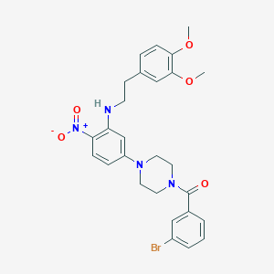 (3-Bromophenyl)[4-(3-{[2-(3,4-dimethoxyphenyl)ethyl]amino}-4-nitrophenyl)piperazin-1-yl]methanone