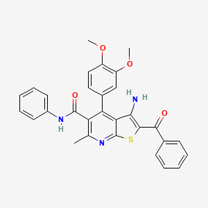 molecular formula C30H25N3O4S B11629826 3-amino-2-benzoyl-4-(3,4-dimethoxyphenyl)-6-methyl-N-phenylthieno[2,3-b]pyridine-5-carboxamide 