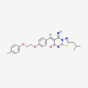 (6Z)-5-imino-6-{4-[2-(4-methylphenoxy)ethoxy]benzylidene}-2-(2-methylpropyl)-5,6-dihydro-7H-[1,3,4]thiadiazolo[3,2-a]pyrimidin-7-one