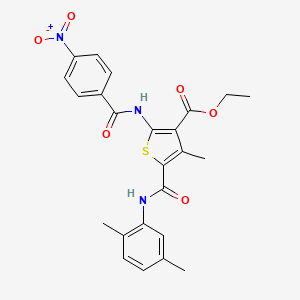 Ethyl 5-[(2,5-dimethylphenyl)carbamoyl]-4-methyl-2-{[(4-nitrophenyl)carbonyl]amino}thiophene-3-carboxylate