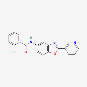 2-chloro-N-[2-(pyridin-3-yl)-1,3-benzoxazol-5-yl]benzamide