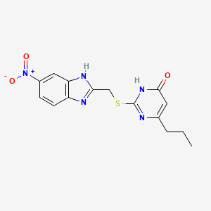 2-{[(5-nitro-1H-benzimidazol-2-yl)methyl]sulfanyl}-6-propylpyrimidin-4(3H)-one