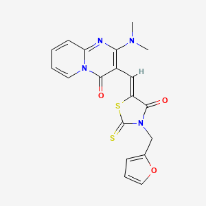 2-(dimethylamino)-3-{(Z)-[3-(furan-2-ylmethyl)-4-oxo-2-thioxo-1,3-thiazolidin-5-ylidene]methyl}-4H-pyrido[1,2-a]pyrimidin-4-one