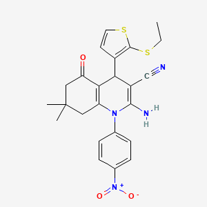 2-Amino-4-[2-(ethylsulfanyl)-3-thienyl]-7,7-dimethyl-1-(4-nitrophenyl)-5-oxo-1,4,5,6,7,8-hexahydro-3-quinolinecarbonitrile