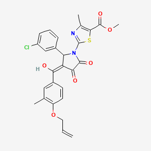 methyl 2-[2-(3-chlorophenyl)-4-hydroxy-3-{[3-methyl-4-(prop-2-en-1-yloxy)phenyl]carbonyl}-5-oxo-2,5-dihydro-1H-pyrrol-1-yl]-4-methyl-1,3-thiazole-5-carboxylate