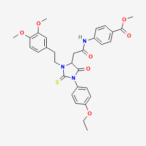 molecular formula C31H33N3O7S B11629982 Methyl 4-[({3-[2-(3,4-dimethoxyphenyl)ethyl]-1-(4-ethoxyphenyl)-5-oxo-2-thioxoimidazolidin-4-yl}acetyl)amino]benzoate 