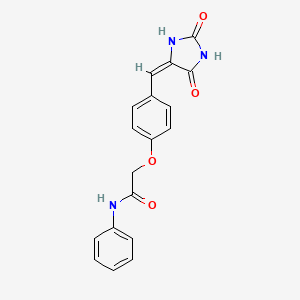 2-{4-[(E)-(2,5-dioxoimidazolidin-4-ylidene)methyl]phenoxy}-N-phenylacetamide