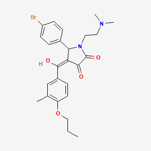 molecular formula C25H29BrN2O4 B11630005 5-(4-bromophenyl)-1-[2-(dimethylamino)ethyl]-3-hydroxy-4-[(3-methyl-4-propoxyphenyl)carbonyl]-1,5-dihydro-2H-pyrrol-2-one 