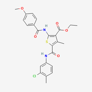 Ethyl 5-[(3-chloro-4-methylphenyl)carbamoyl]-2-{[(4-methoxyphenyl)carbonyl]amino}-4-methylthiophene-3-carboxylate