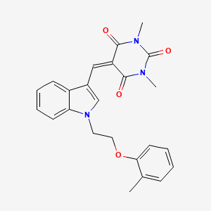 1,3-Dimethyl-5-({1-[2-(2-methylphenoxy)ethyl]indol-3-YL}methylidene)-1,3-diazinane-2,4,6-trione